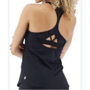 NWT TYR Solid Taylor Tank Top BLACK Built In Bra Sz XL 14/16 MSRP $45 FAST Ship